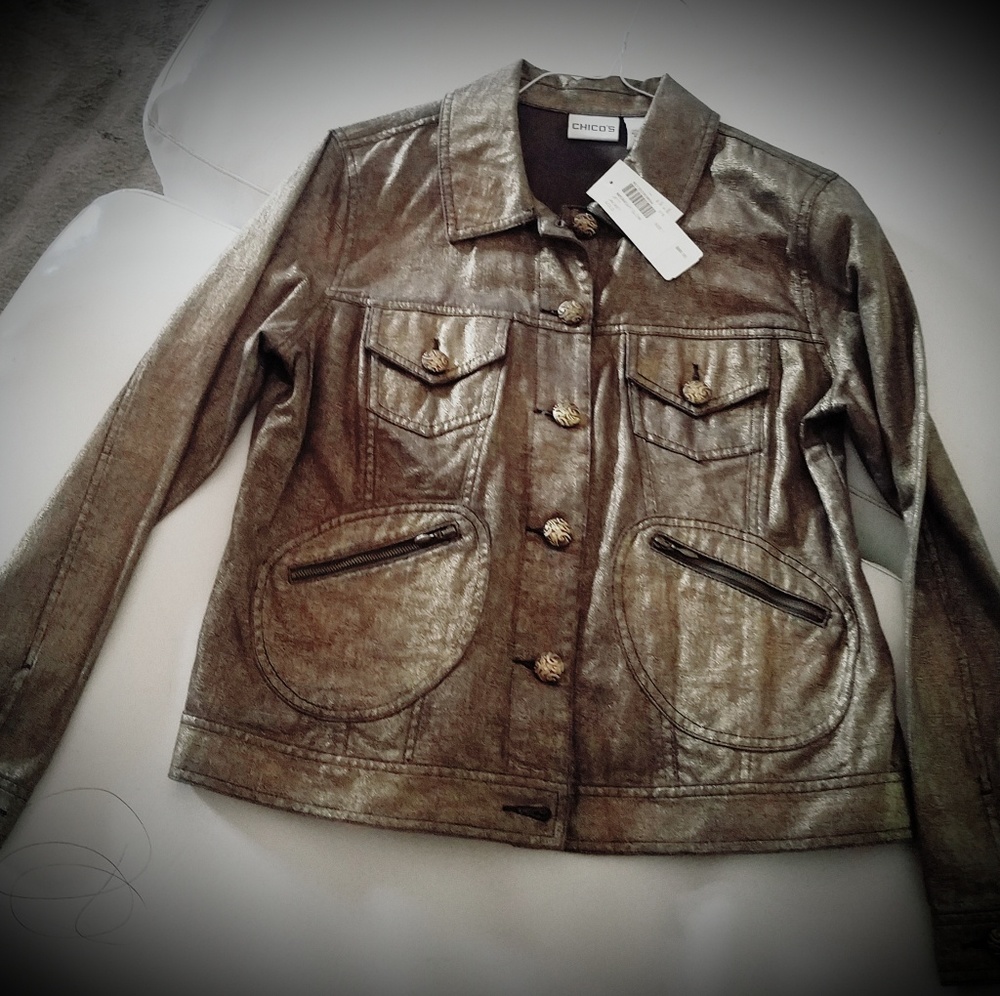 NWT Gold denim jacket